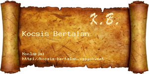 Kocsis Bertalan névjegykártya