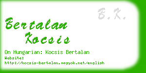 bertalan kocsis business card